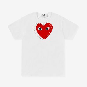 Logo Stud White Red T-Shirt