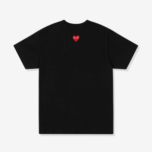 Unisex Reverse Red Heart Black T-Shirt