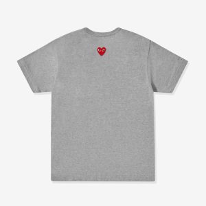 Unisex Reverse Red Heart Grey T-Shirt