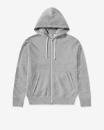 Unisex Reverse Red Heart Zip Hooded Grey Sweatshirt