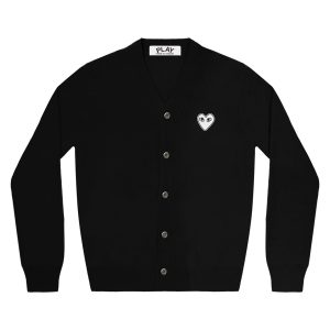 White Heart Men’s Black Cardigan