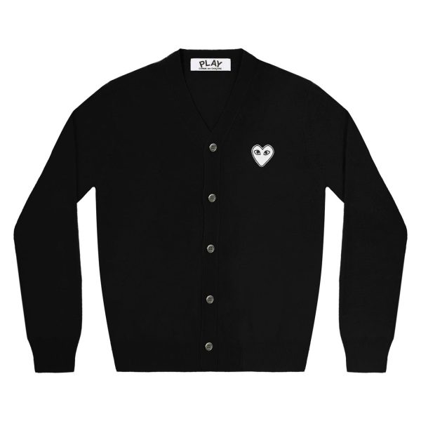 White Heart Men’s Black Cardigan