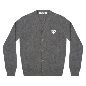 White Heart Men’s Cardigan Grey Dark