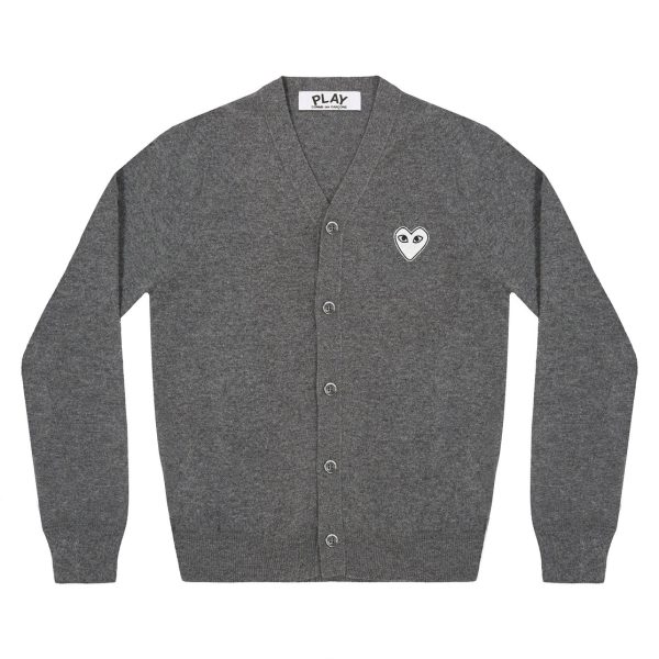 White Heart Men’s Cardigan Grey Dark