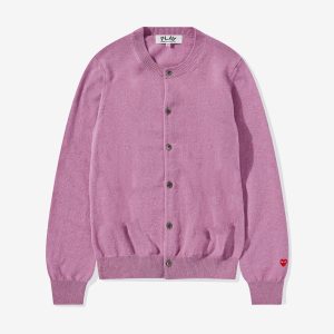 Women’s Lambswool Purple Cardigan