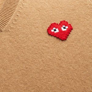 the Artist Invader Men’s V Neck Camel Sweater